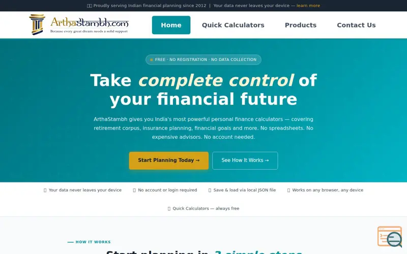 Screenshot of ArthaStambh.com