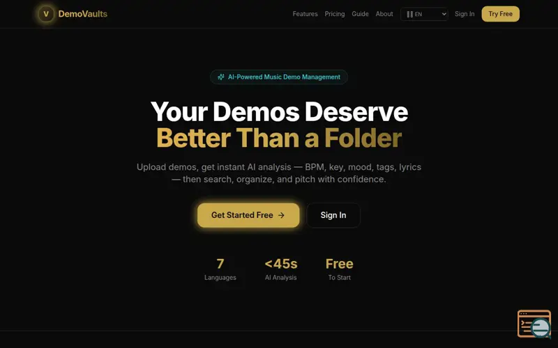 Screenshot of DemoVaults