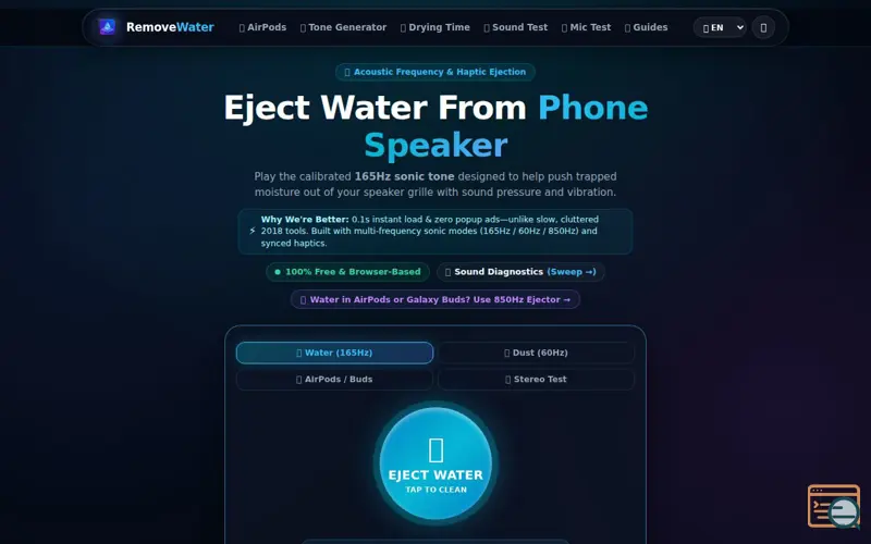 Screenshot of Remove Water From Phone