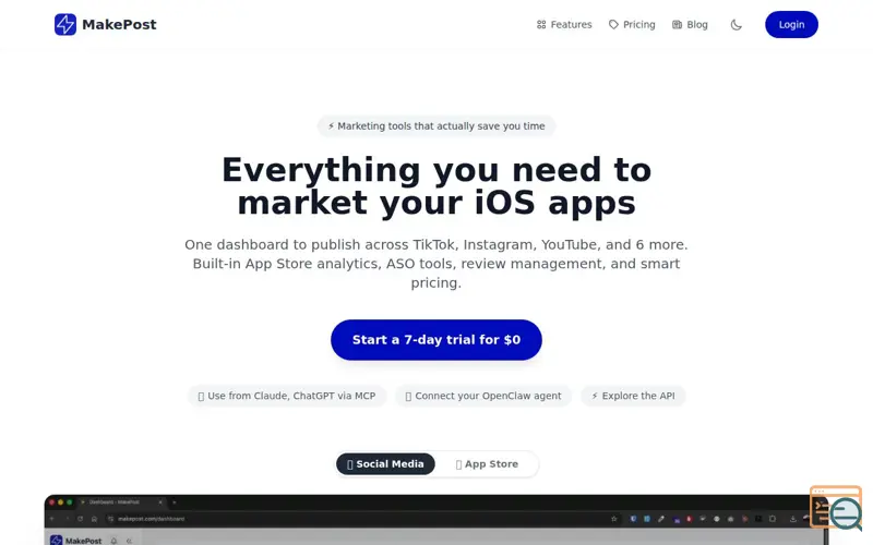 Screenshot of MakePost