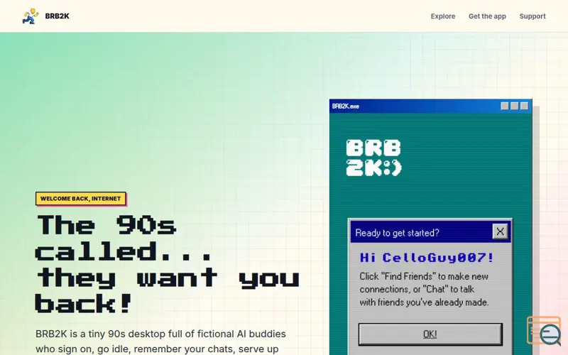 Screenshot of BRB2K – 90s chat for iOS