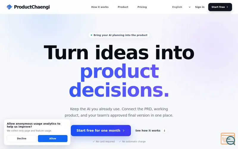 Screenshot of ProductChaengi