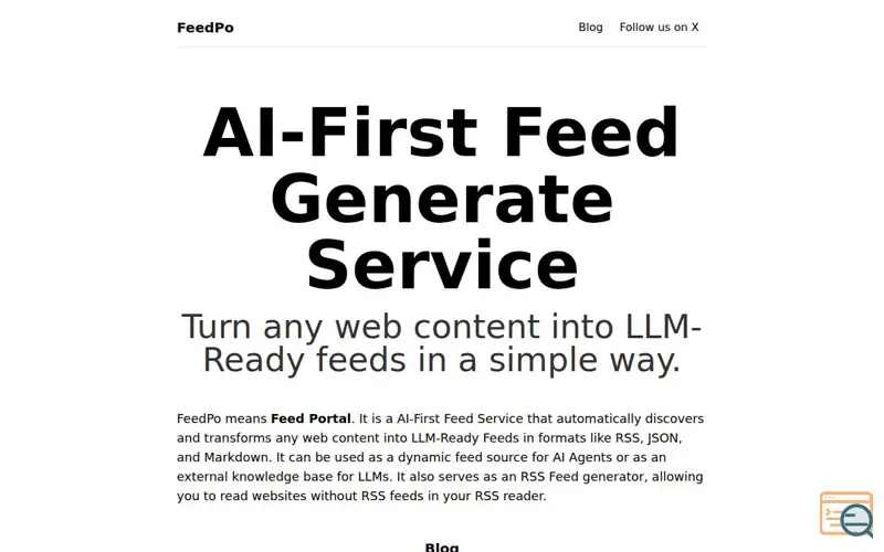 Screenshot of FeedPo