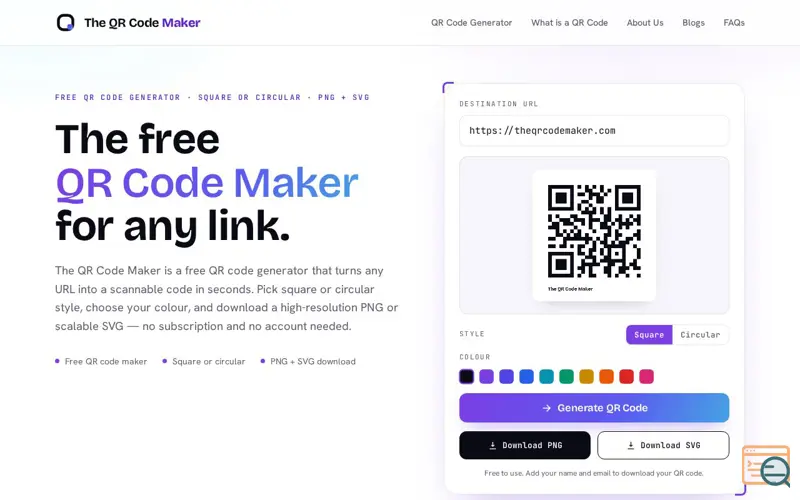 Screenshot of The QR Code Maker