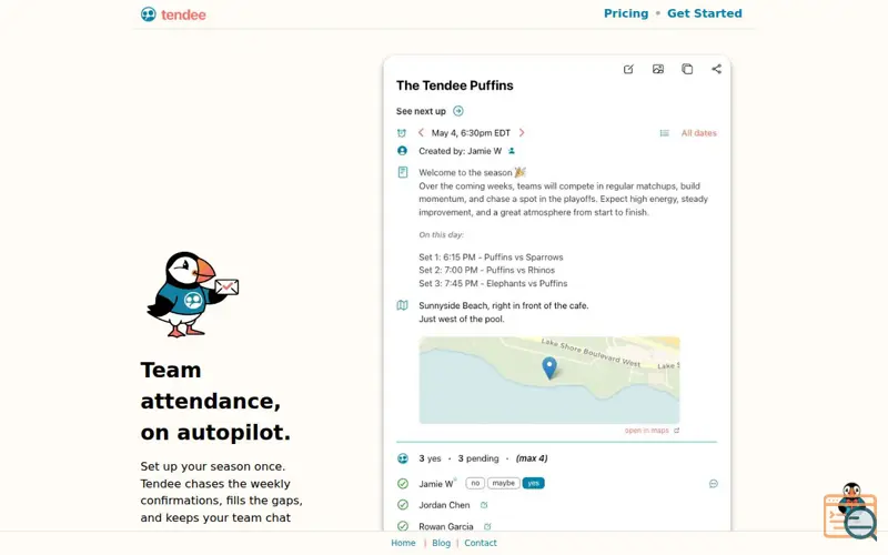 Screenshot of Tendee v2 - featuring the sub-finder