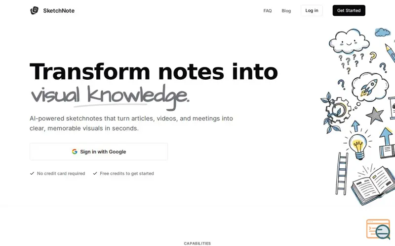 Screenshot of Sketch Note