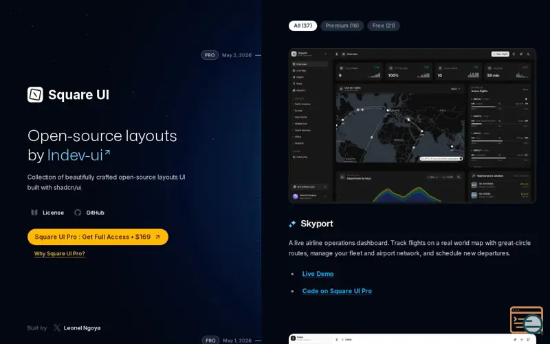 Screenshot of Square UI