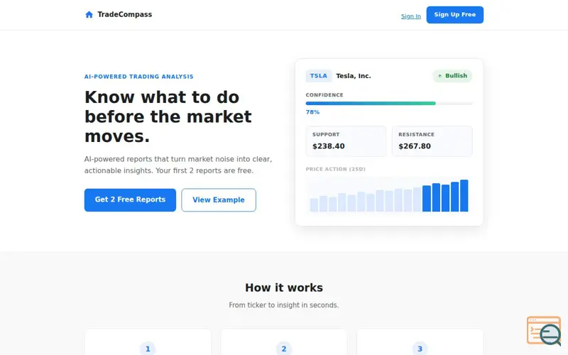 Screenshot of TradeCompass