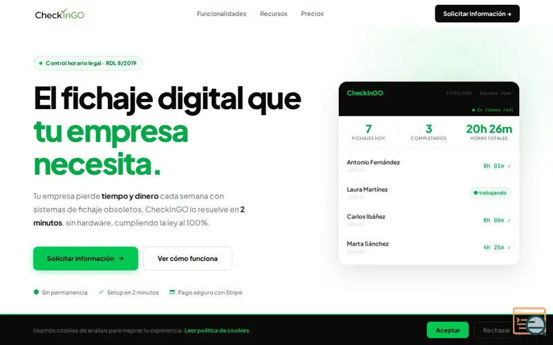 Screenshot of CheckInGO