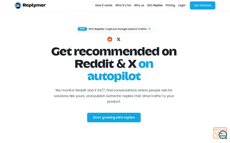 Screenshot of Replymer, a launch using TinyStats