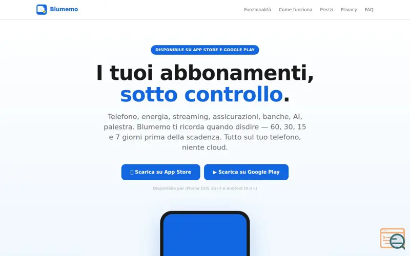 Screenshot of Blumemo