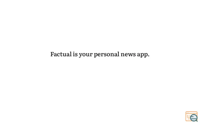 Screenshot of Factual — your personal news app