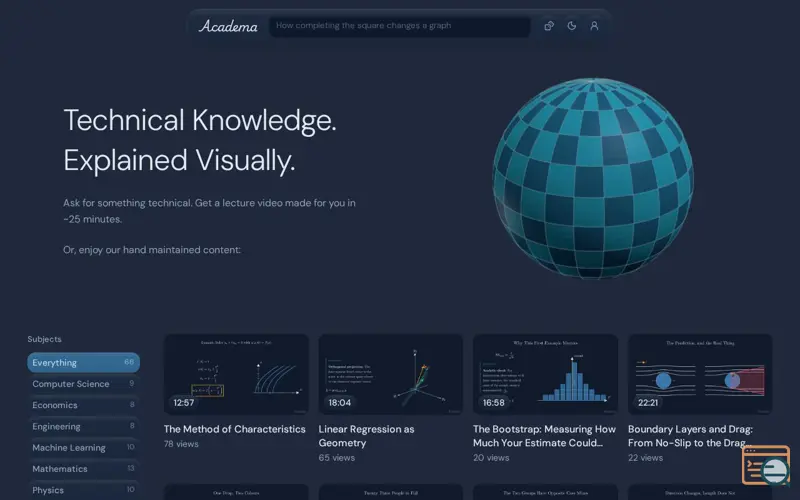 Screenshot of Academa