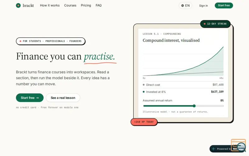 Screenshot of Brackt