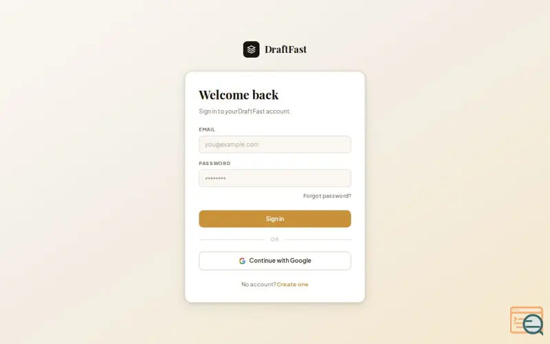 Screenshot of DRAFTFAST