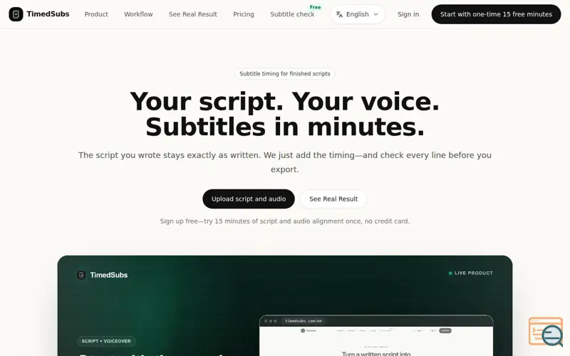 Screenshot of TimedSubs