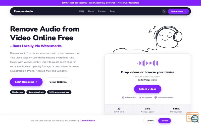 Screenshot of Remove-audio
