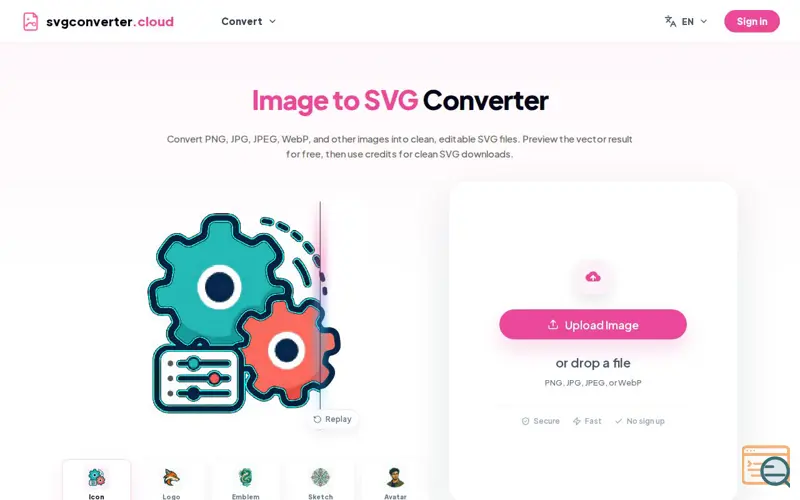 Screenshot of Image to SVG Converter