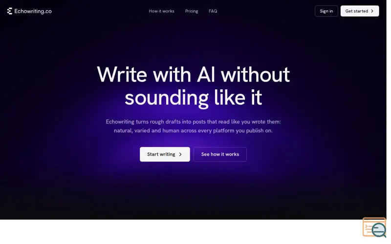 Screenshot of Echowriting
