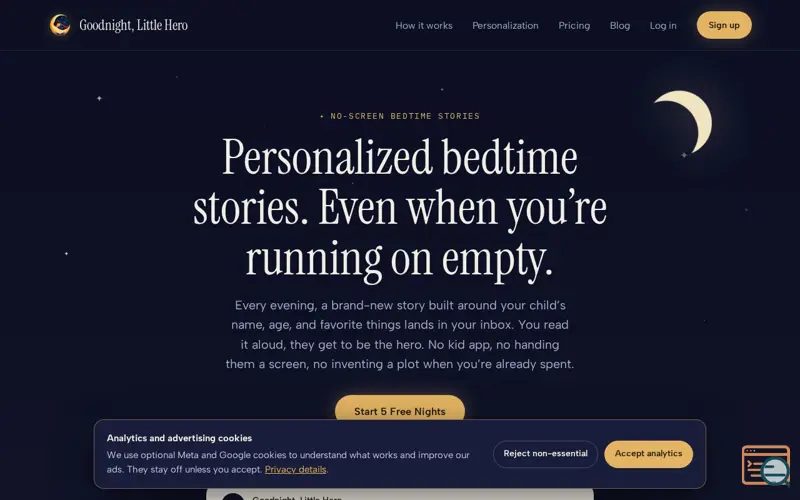 Screenshot of Goodnight, Little Hero