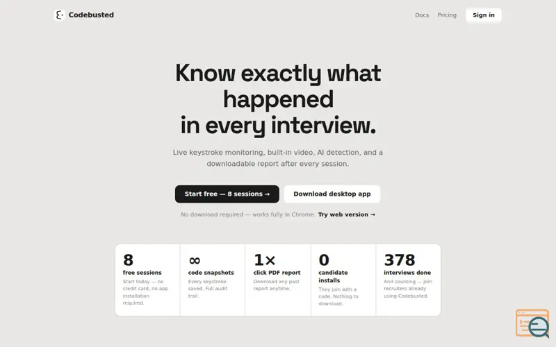 Screenshot of Codebusted