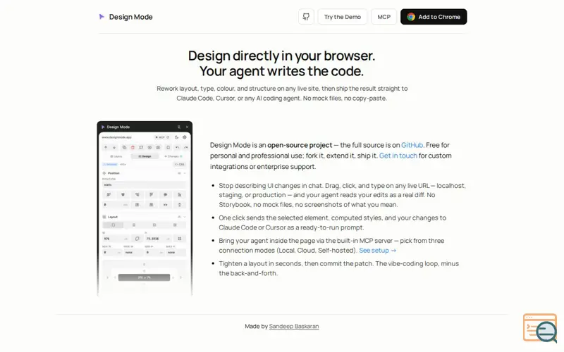 Screenshot of Design Mode