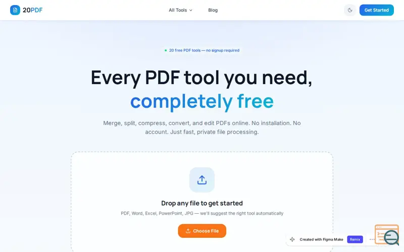 Screenshot of 20PDF