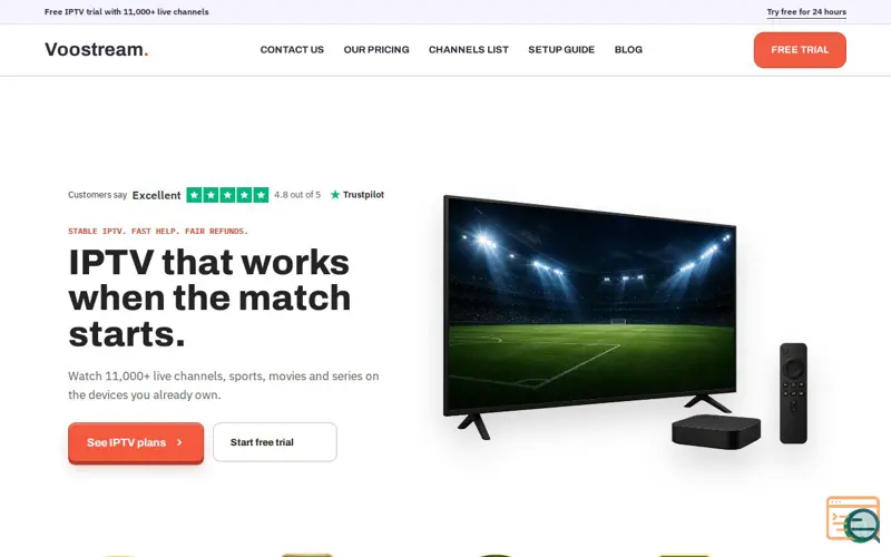 Screenshot of VooStream