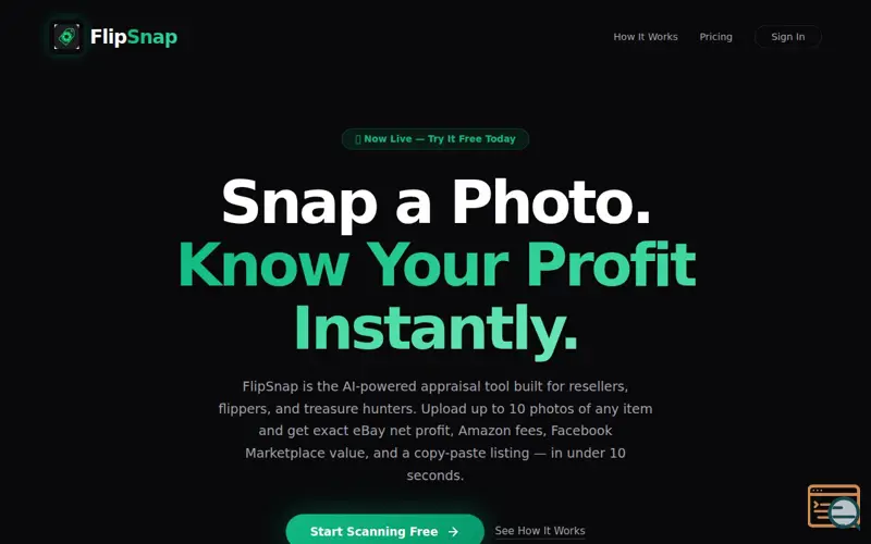 Screenshot of FlipSnap