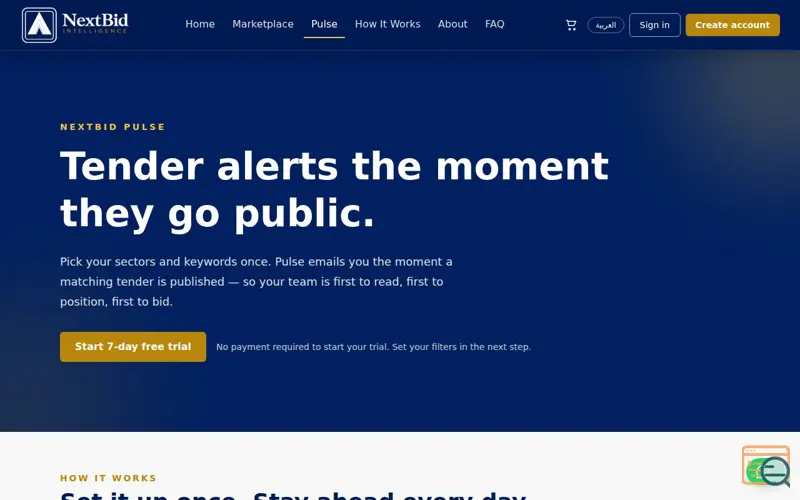 Screenshot of NextBid Pulse
