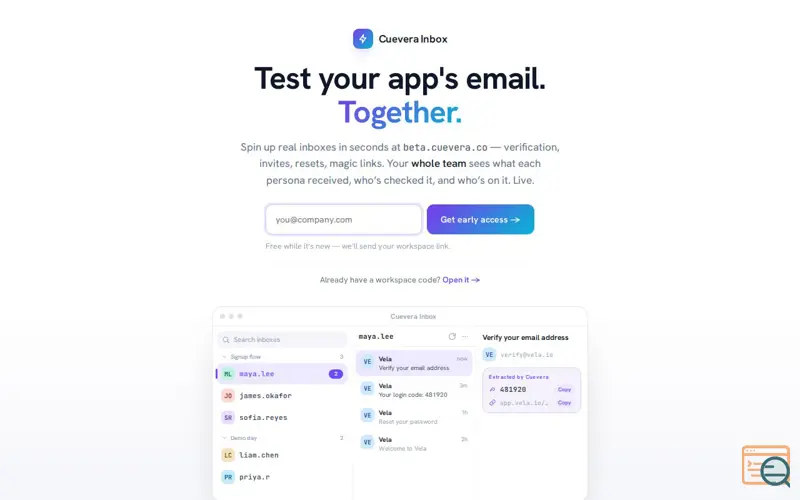 Screenshot of Cuevera Inbox