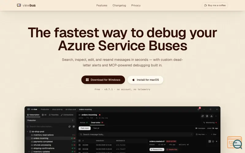 Screenshot of viewbus