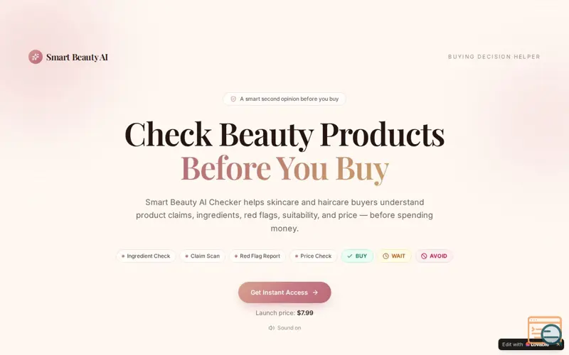 Screenshot of Smart Beauty AI Checker