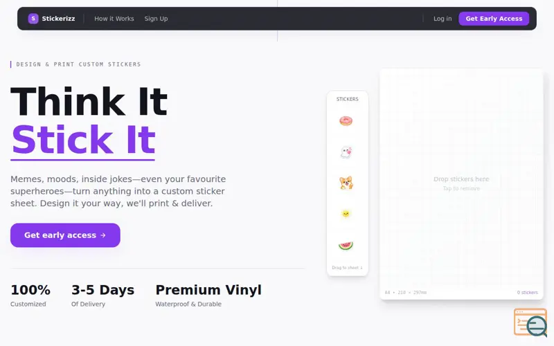 Screenshot of Stickerizz