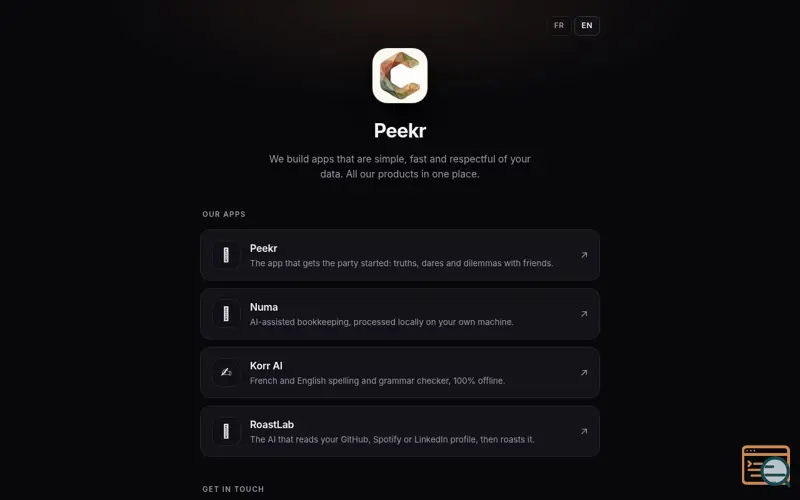 Screenshot of Peekr Hub