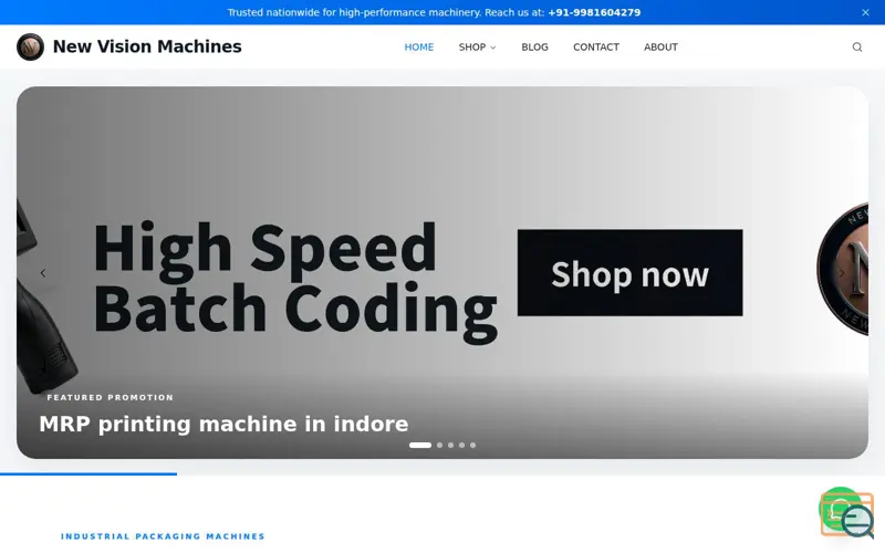 Screenshot of New Vision Machines