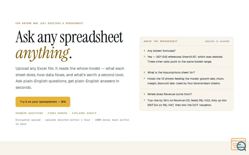 Screenshot of Spreadsheet Analyzer