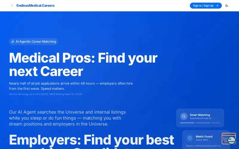 Screenshot of EndlessMedical.Careers