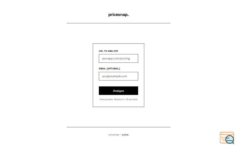 Screenshot of pricesnap.