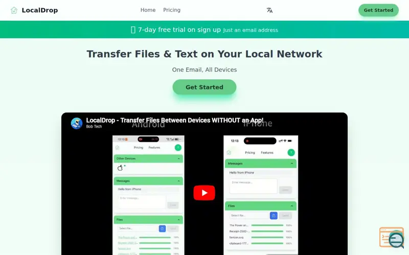 Screenshot of LocalDrop