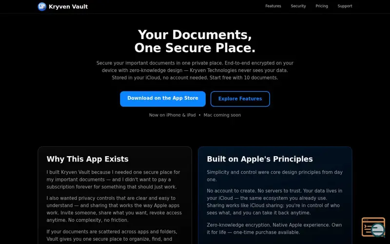 Screenshot of Kryven Vault