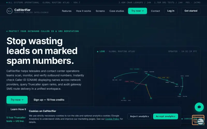 Screenshot of CallVerifier
