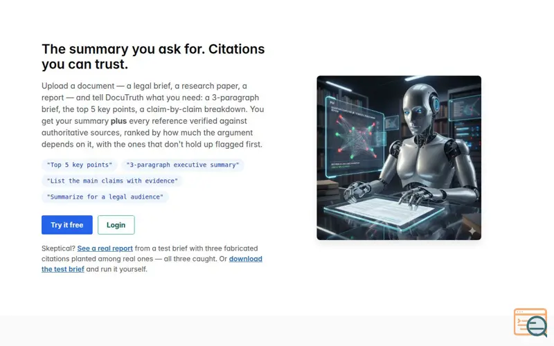Screenshot of DocuTruth