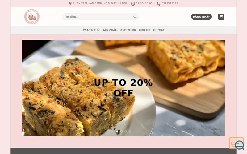 Screenshot of LElabcake&Bakery, a launch using ZHost Vietnam DNS