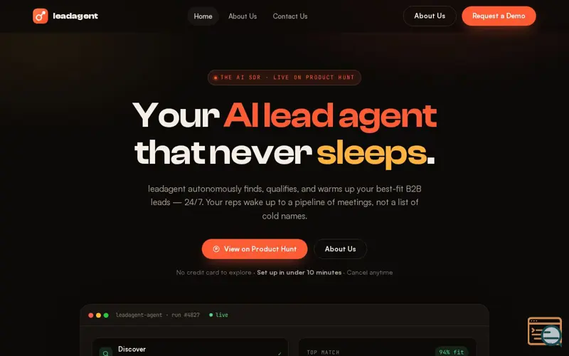 Screenshot of Lead Agent