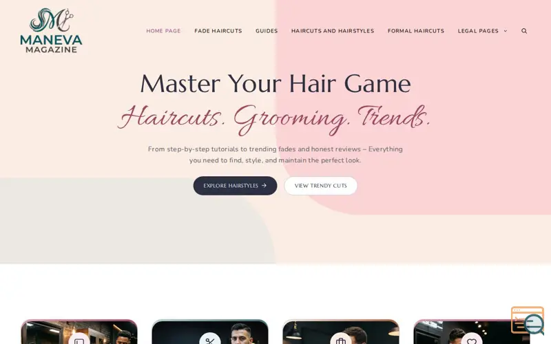 Screenshot of manevamagazine