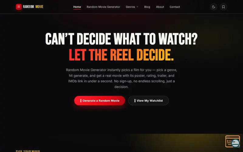 Screenshot of Random Movie Generator