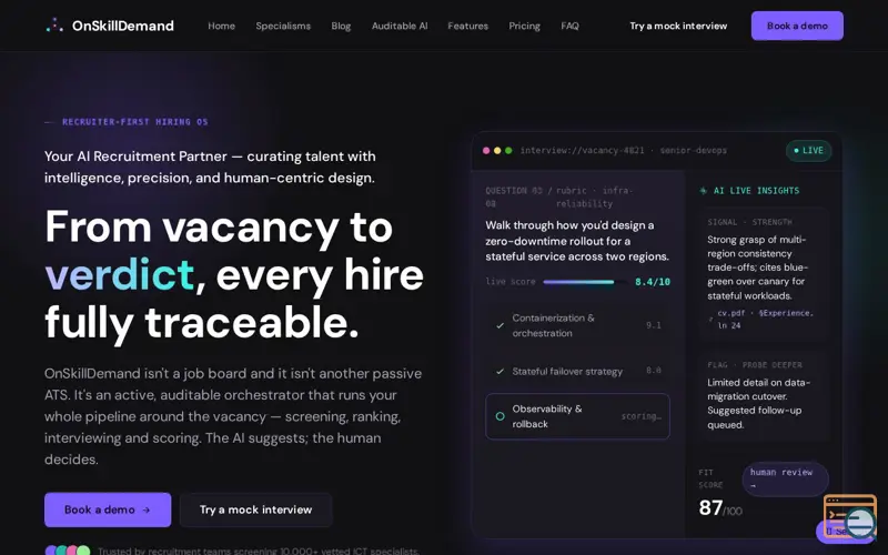 Screenshot of OnSkillDemand