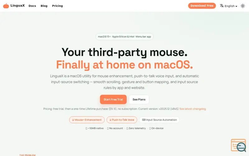 Screenshot of LinguaX