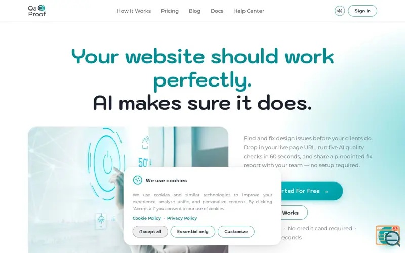 Screenshot of QaProof